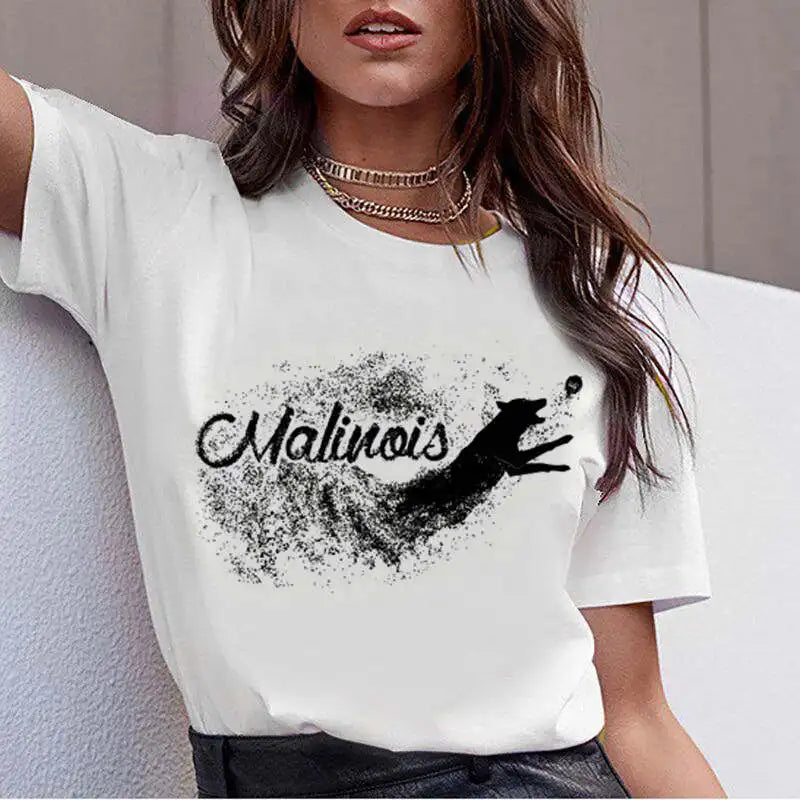 Hot Sale Bull Terrier Rottweiler Kawaii T Shirt Women Beagle Border Cute Whippet Funny dog T-shirt Collie Malinois Tshirt