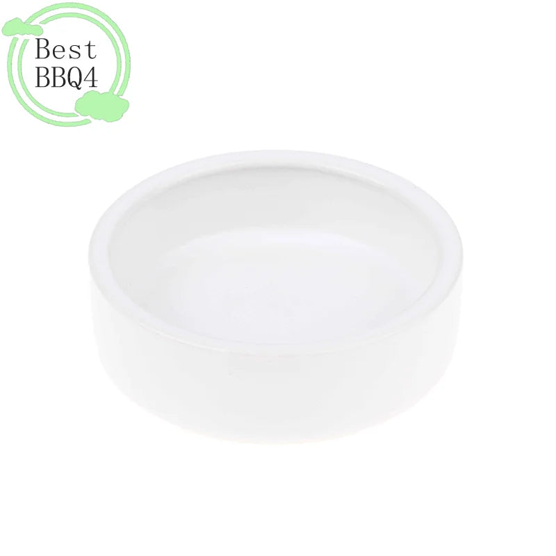 (BBQ4)Reptile Food Bowl Anti-Escape Ceramic Feeder Dish Black Reptile Water Bowl For Hermit Crab Gecko Chameleon Corn Snake