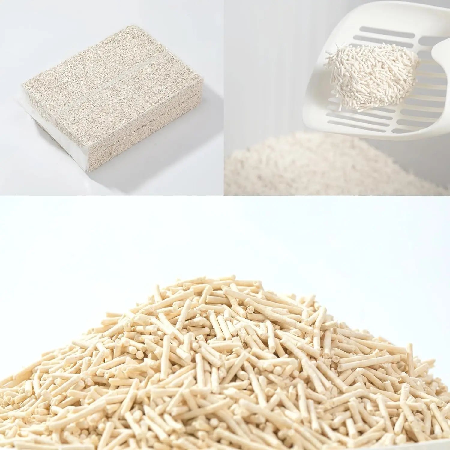 Natural Tofu Cat Litter 22.4LB Fast Clumping Dust-Free Flushable Ultra Absorbent Water Soluble