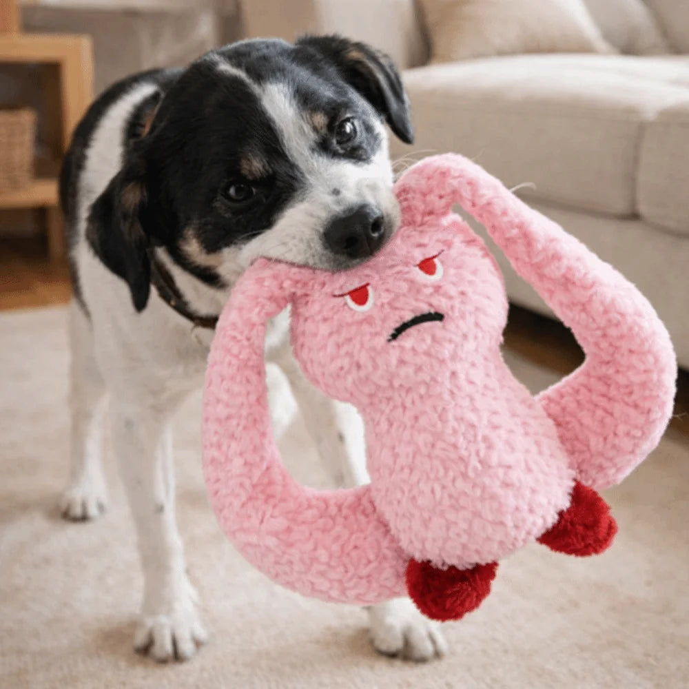 Long Eared Rabbits Pet Plush Toys Bite-Resistant Stuffed Animal Dog Chew Toys Tooth Cleaning Soft Squeaky Dog Toys