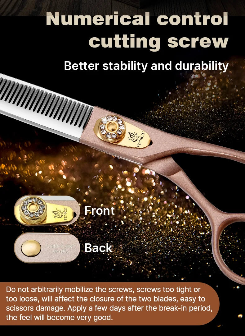 Fenice 7.5" Pet Grooming Thinning Scissors - JP440C Steel