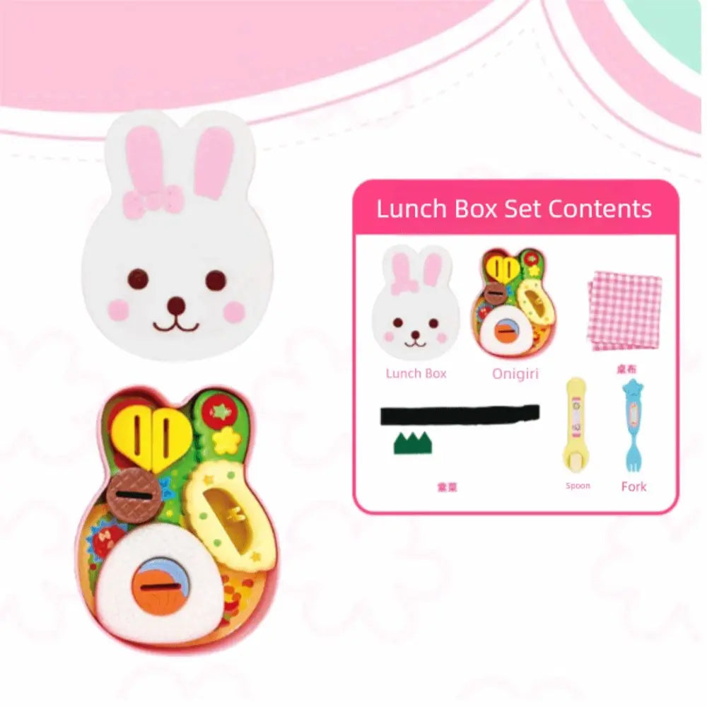 Rabbit Shape Food Feeding Toy Pretend Play Simulation Model Lunch Box Pudding Toy Role Play Kawaii Play House Toys Kids Toy