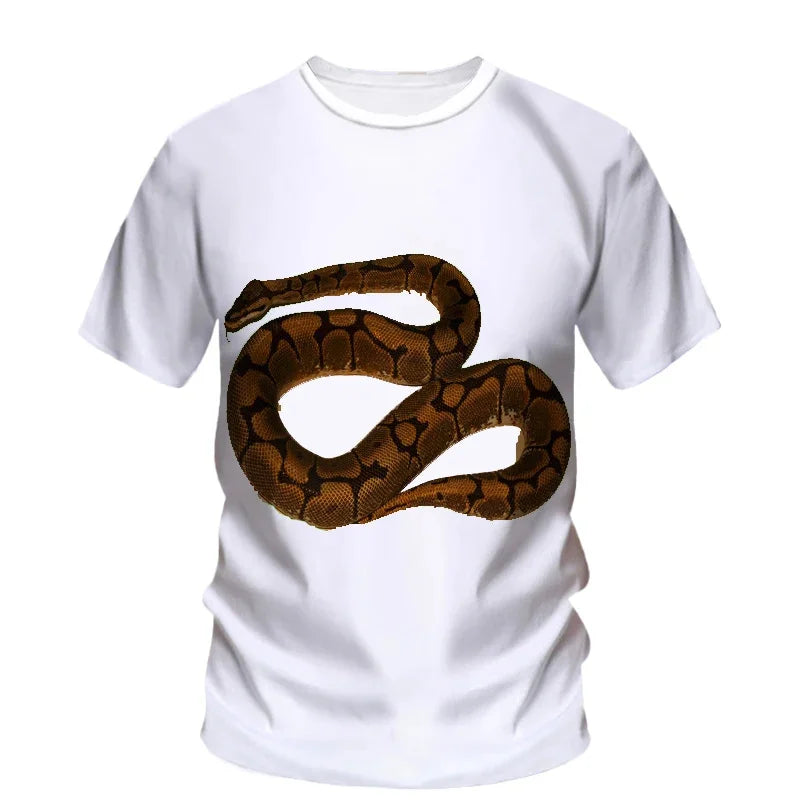 3D Print Scary Snake T Shirt Men Python Animal Graphic Tees Summer Street Women O-Neck Tops Loose Fashion Harajuku T-Shirts