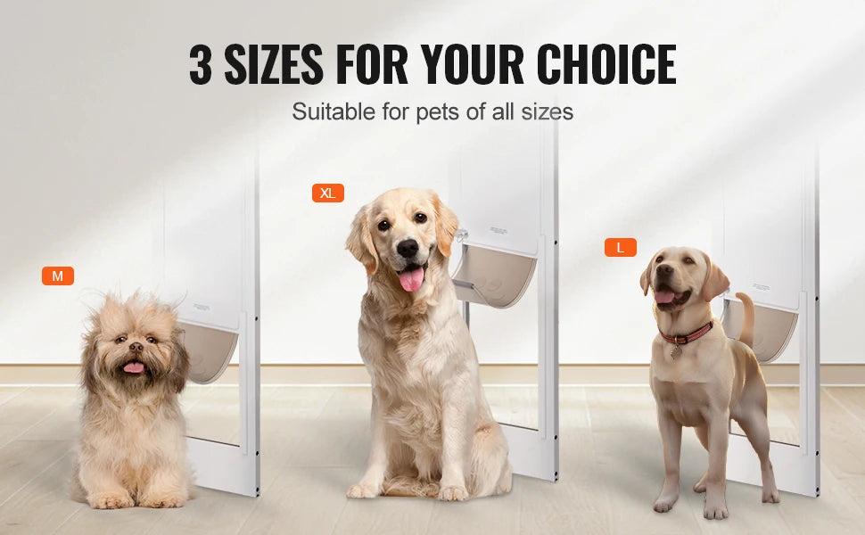 SucceBuy Sliding Glass Pet Door - Adjustable 76-81" Aluminum Frame