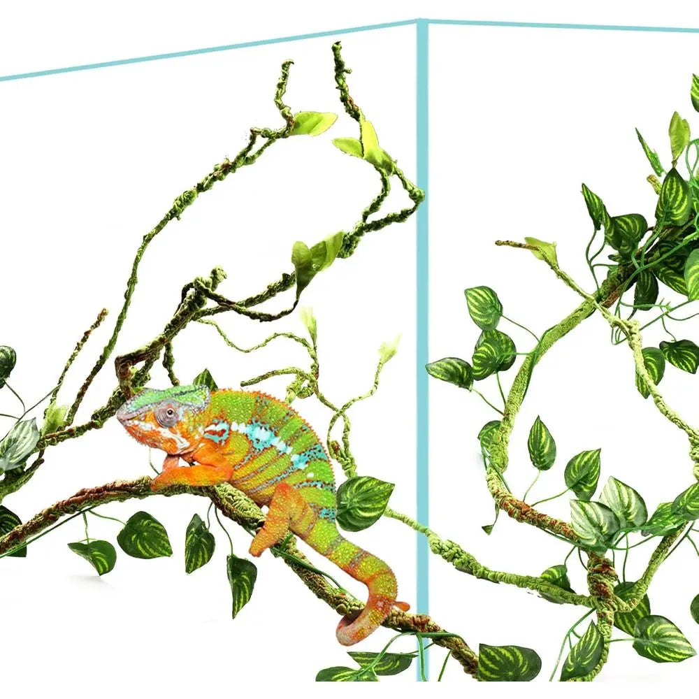 Bearded Dragon Habitat Accessories: Hanging Plants, Artificial Leaves, Hides for Leopard Geckos, Chameleons, and Snakes