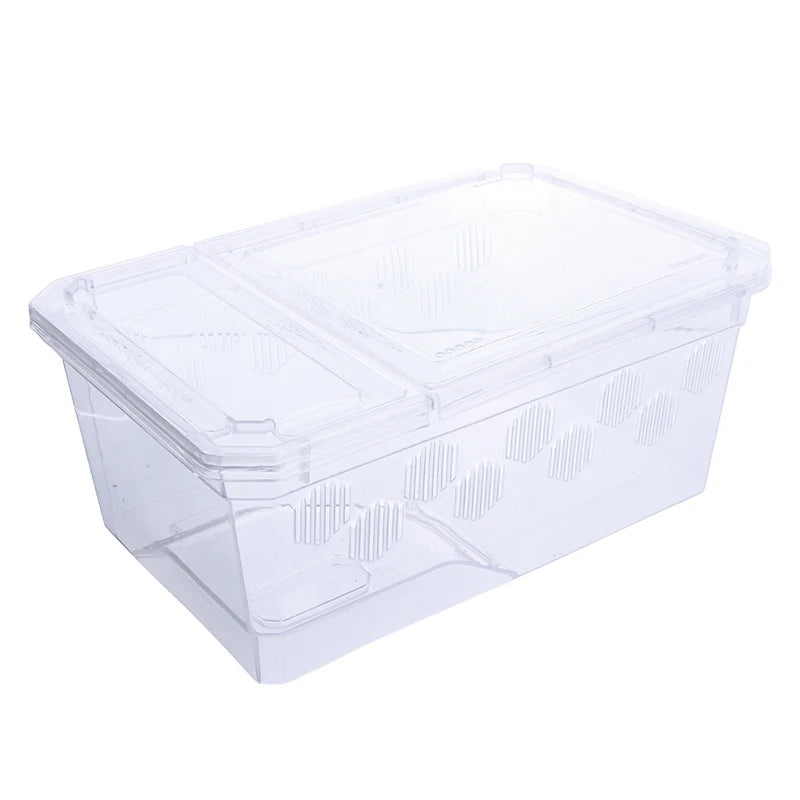 Reptile Tank Insect Spiders Tortoise Lizard Plastic Transparent Reptile Breeding Box Vivarium With Balcony Feeding Supplies