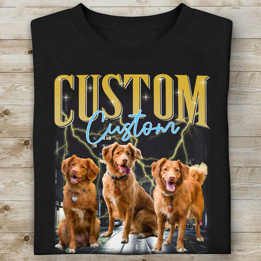 Custom Personalized Pet Photo Shirt - Retro Vintage Bootleg Tee