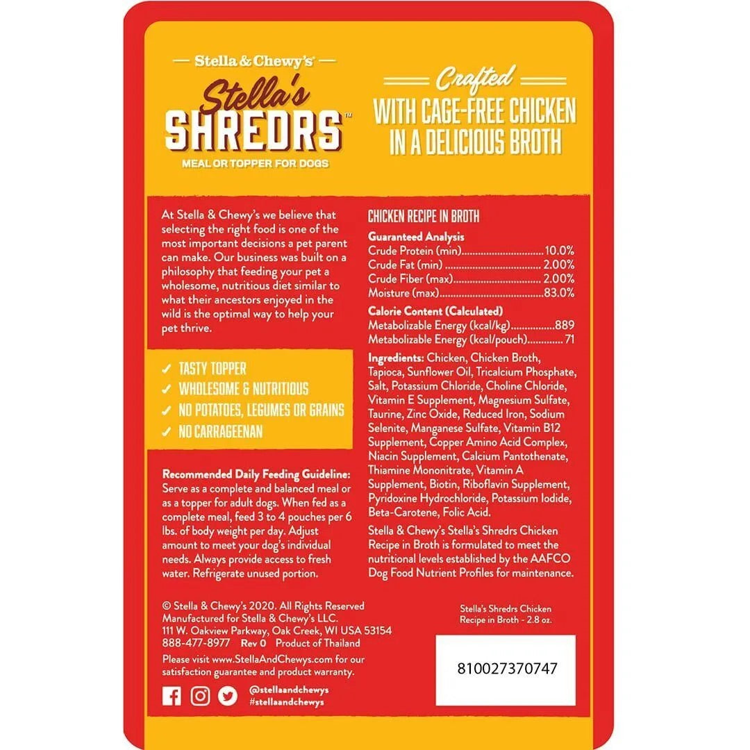Stella & Chewy’s Shredrs Chicken Dog Food (2.8oz)