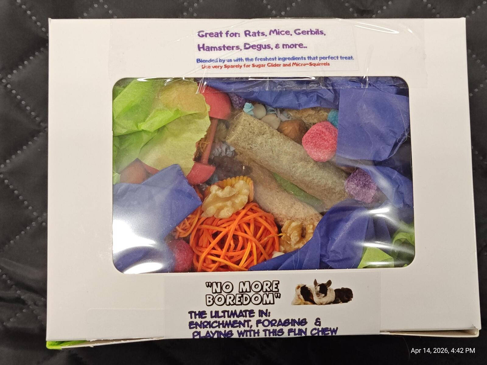 Play & Chew Rodent Fun  "No More Boredom" Box - Rats, Mice, Gerbils, Hamsters...