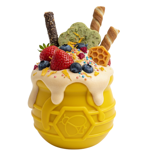 SodaPup Honey Pot Dog Treat Dispenser - Durable Rubber Toy