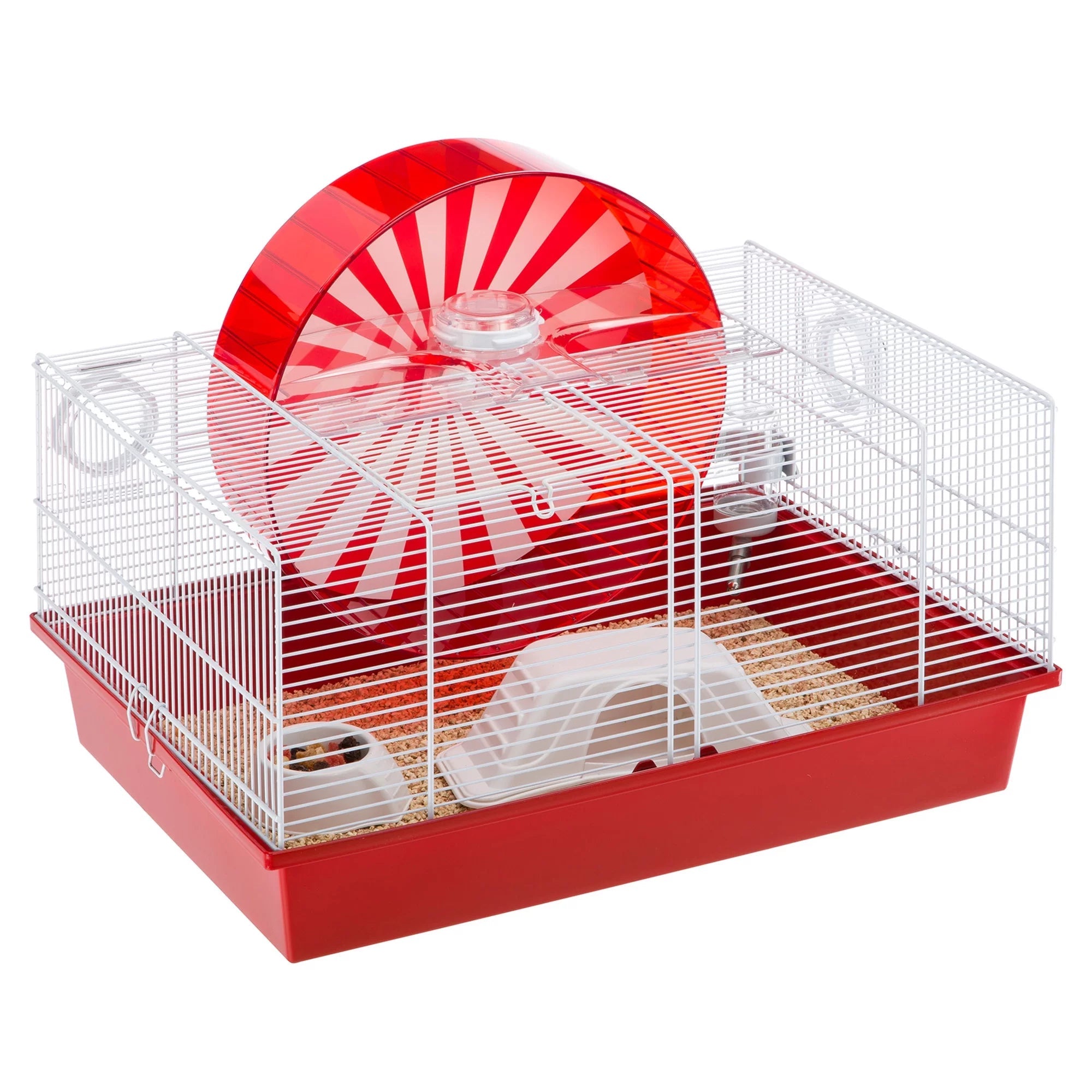 Ferplast Coney Island Hamster Cage with 11.75" Wheel - Red