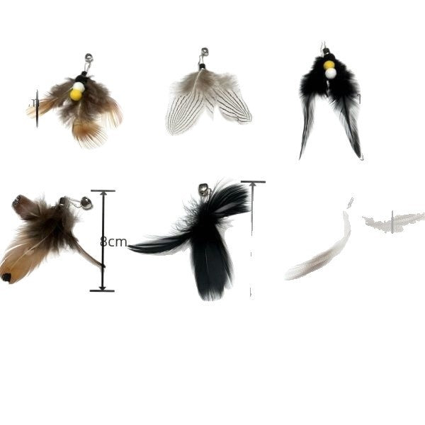 New Insect Feather Replacement Head Bell Cat Toy