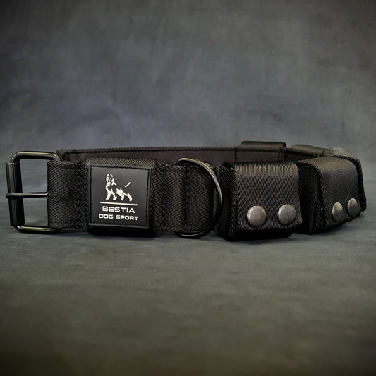 Bestia Dog Sport Weighted Leather Training Collar with Weights