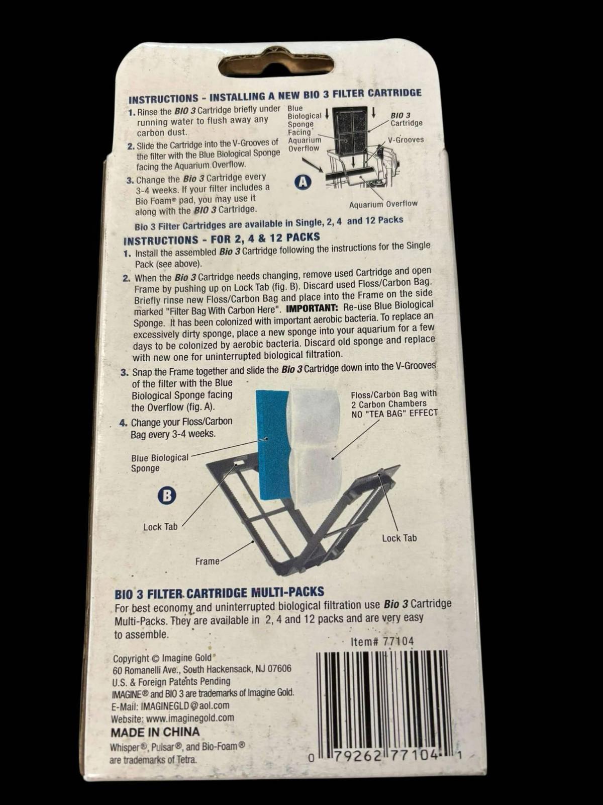 Imagine bio3 Fits bio system15 & Whisper 5.10.E,J , Mini, 101   cartridge 4pk