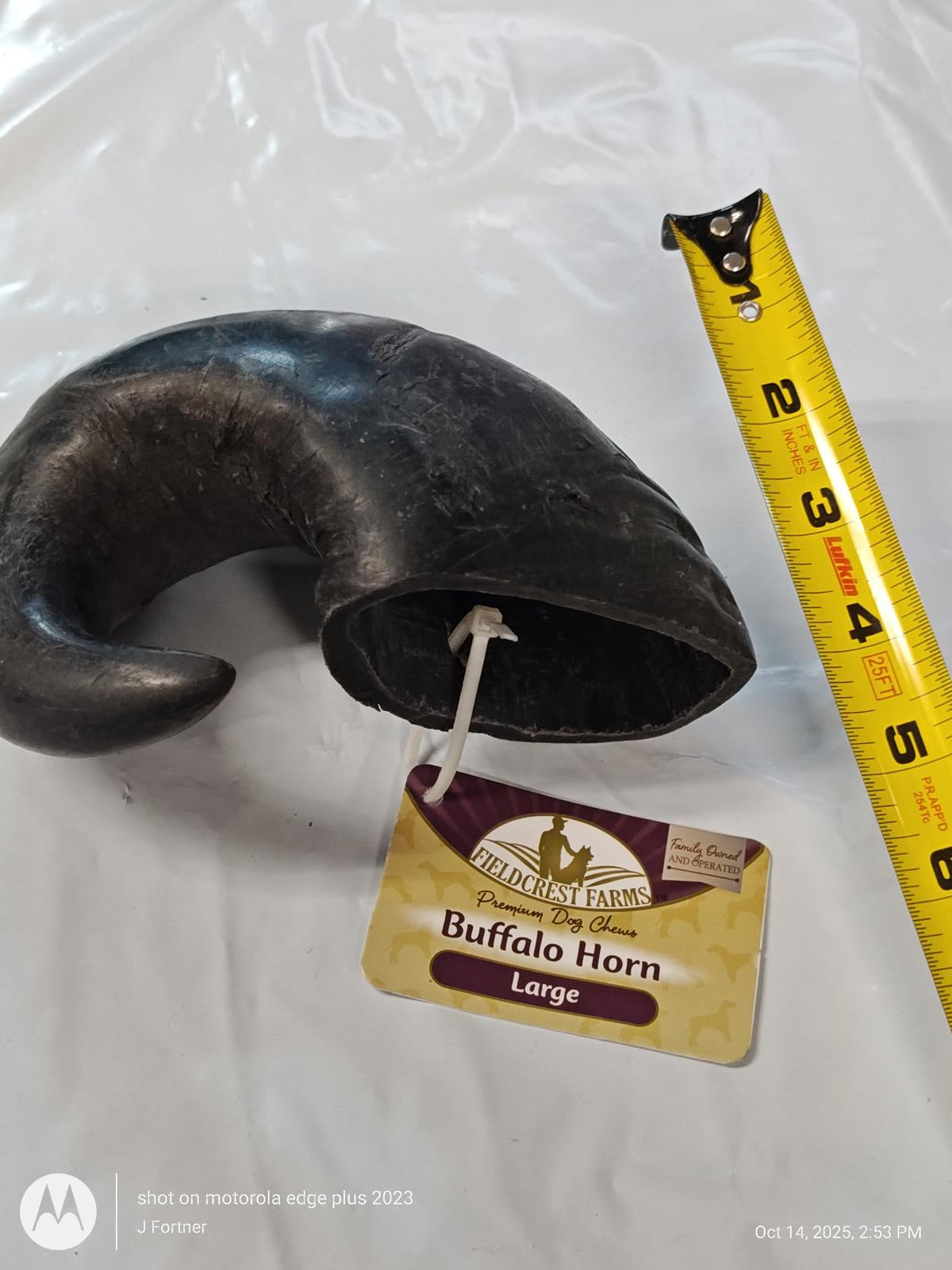 Water Buffalo Horn  Natural Long Lasting Dog Chew  7 by 4 + inches