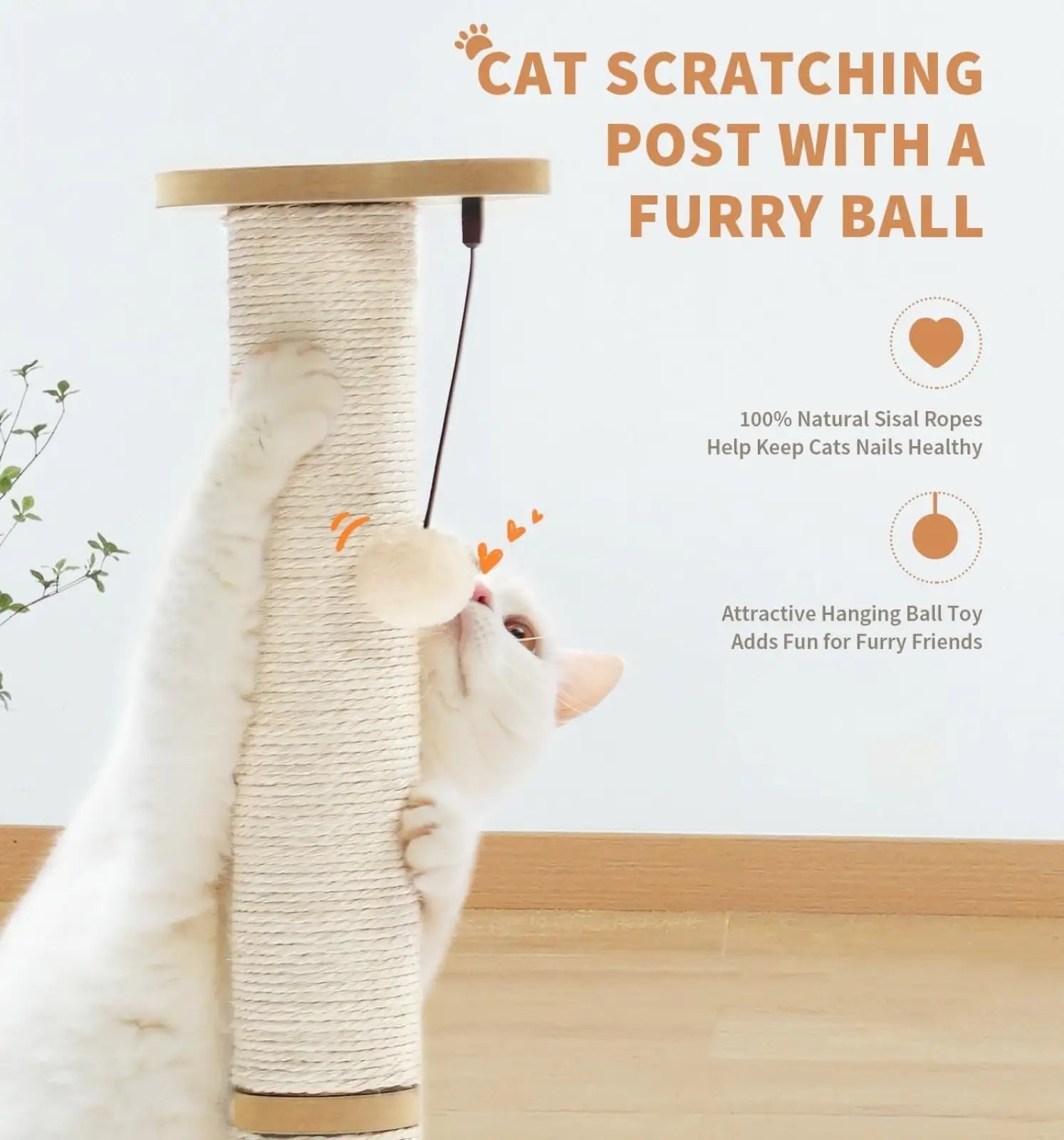 Cat Scratching Post with 3 Tier Track Toy and Sisal Pole