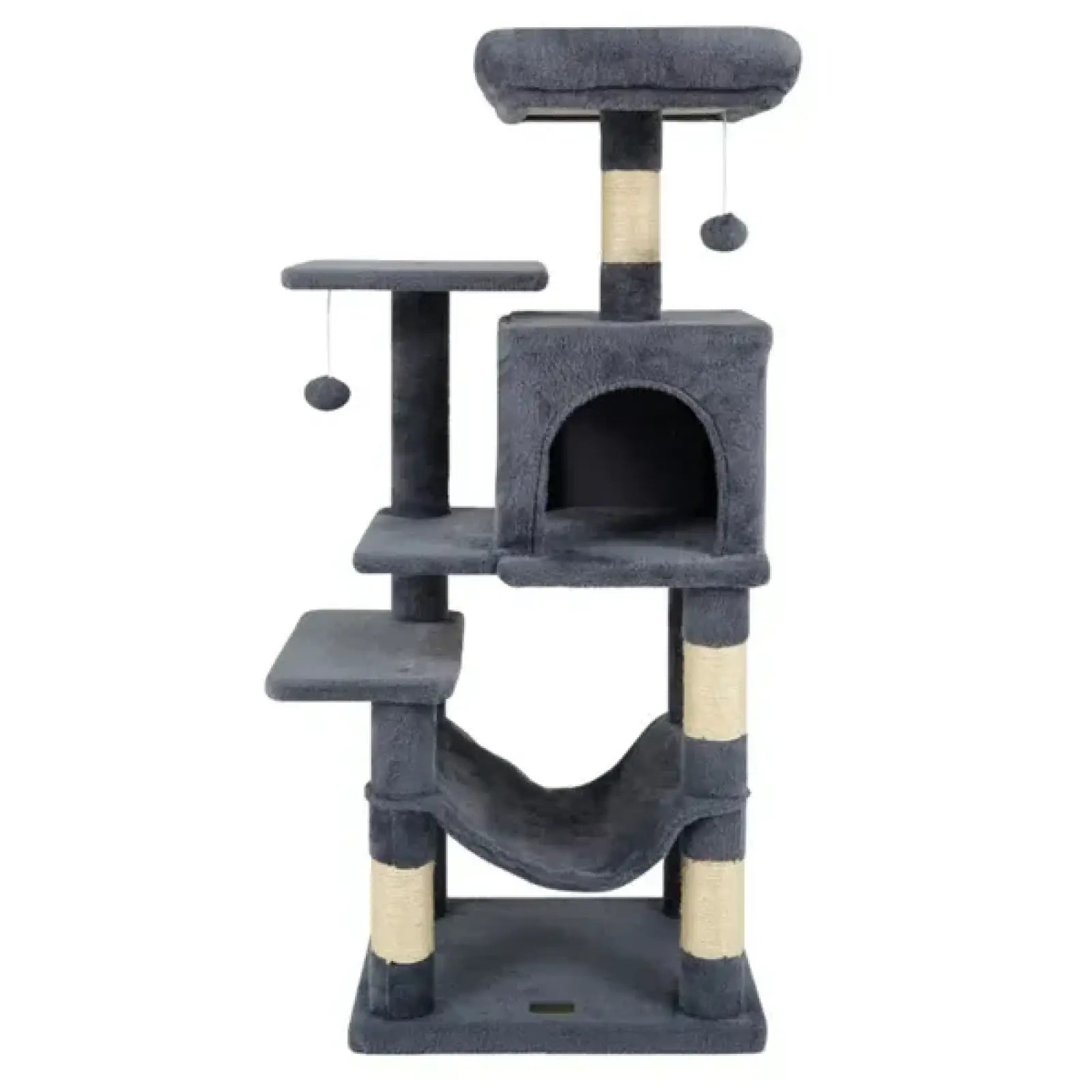 Cat Tree 44 Inch Multi Level Condo with Hammock Gray