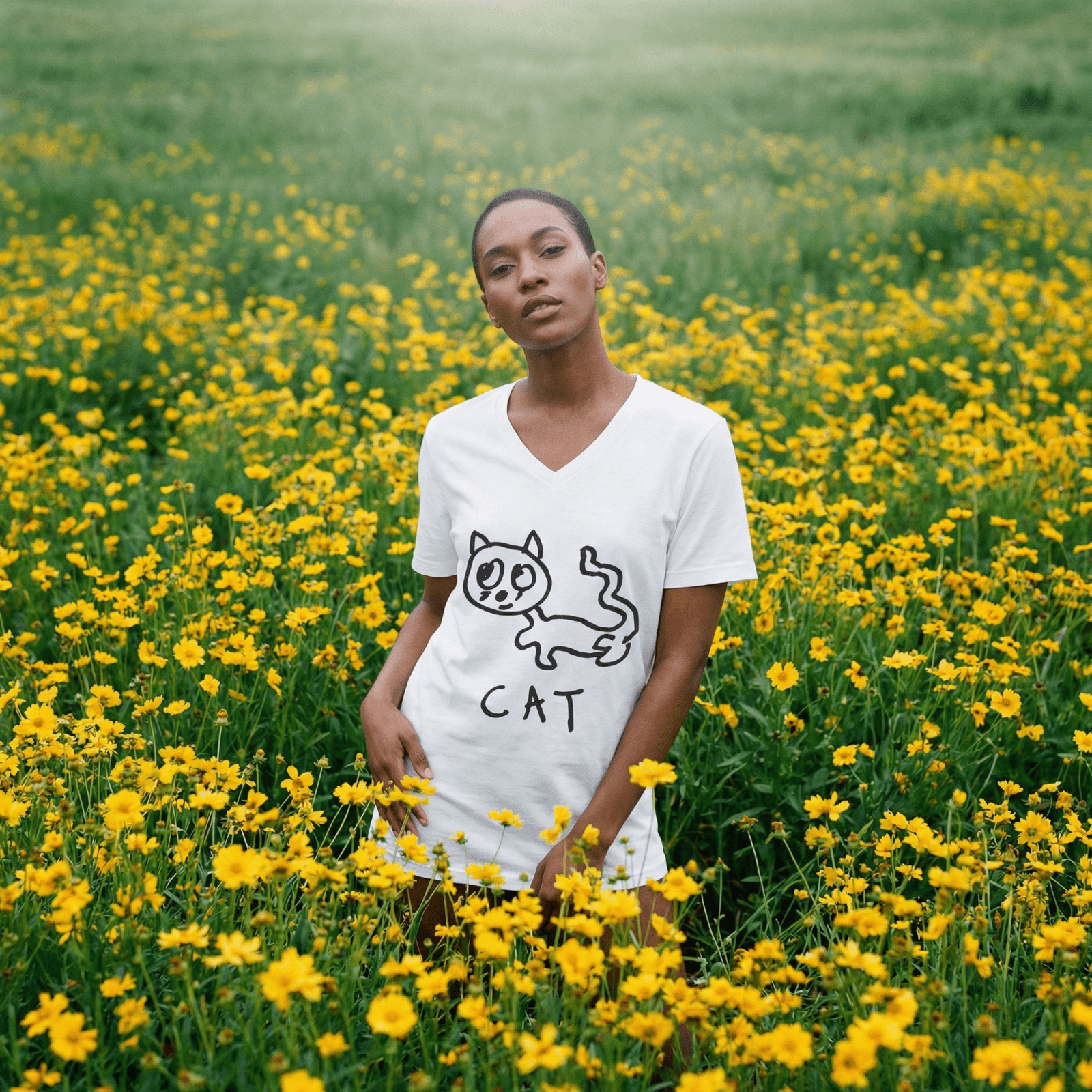 Cat - Women's V-Neck Tee