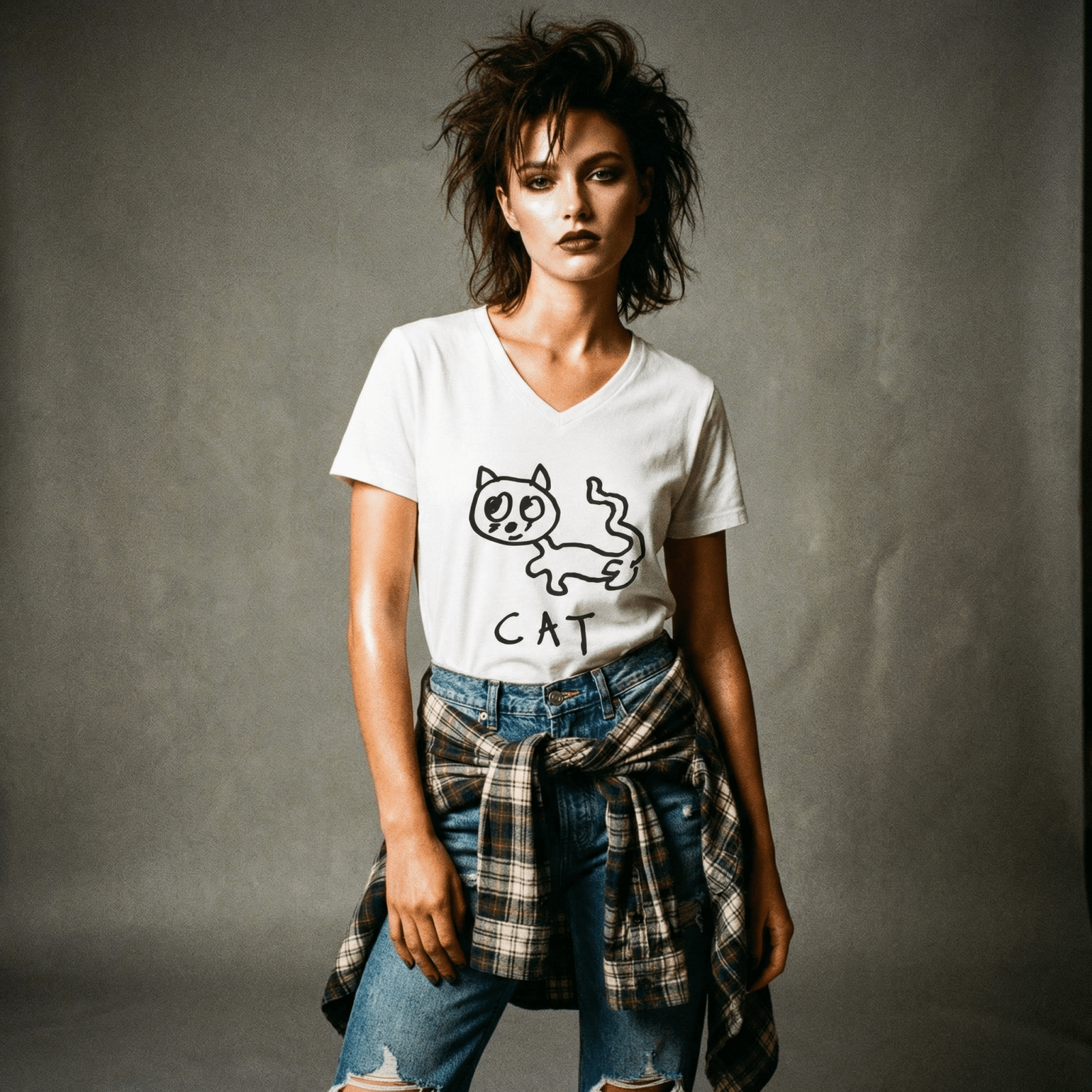 Cat - Women's V-Neck Tee