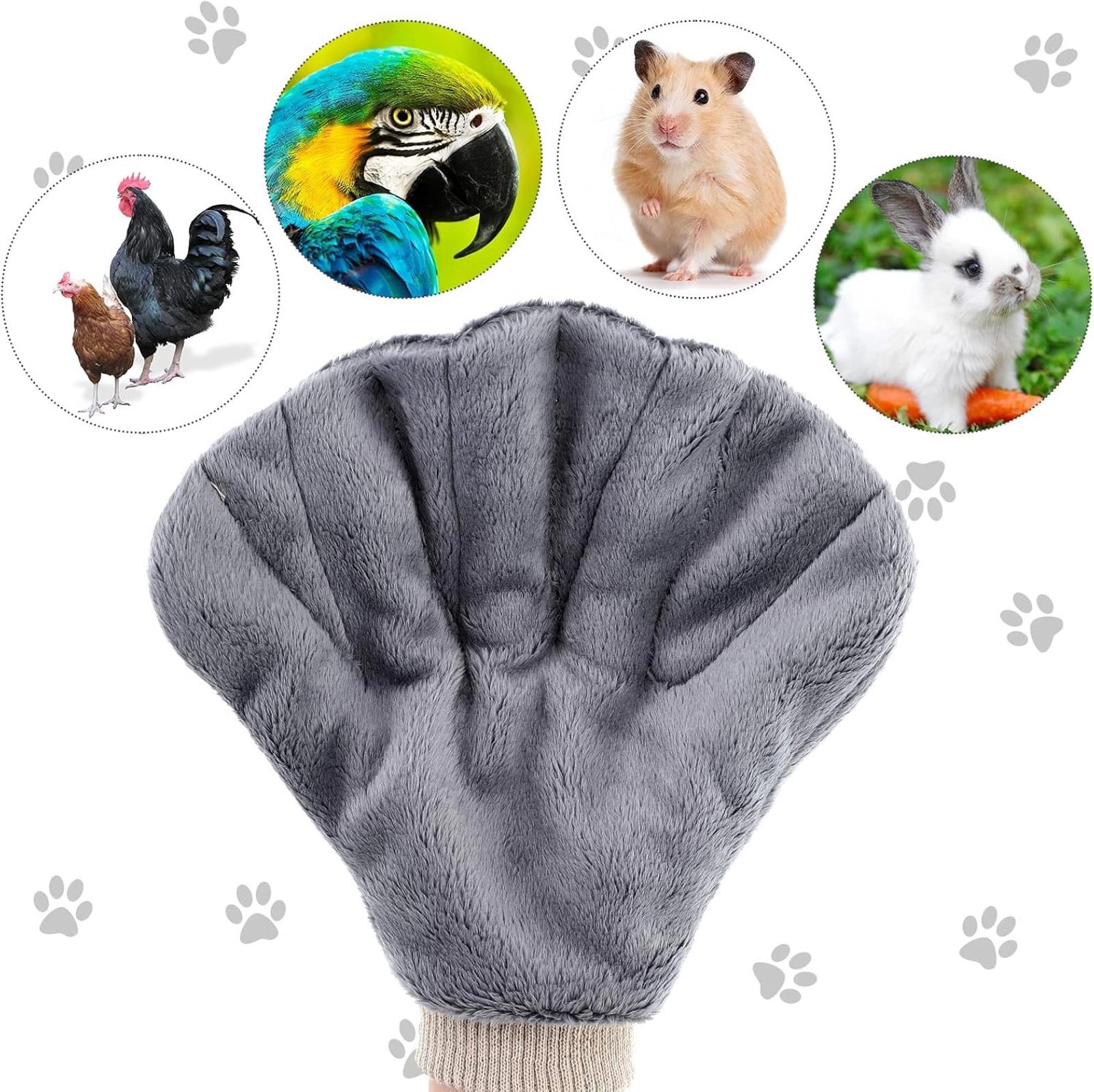 Small Pet Bonding, Non-Bite, No Poke Mitt, Calming Glove, Grey or Peach