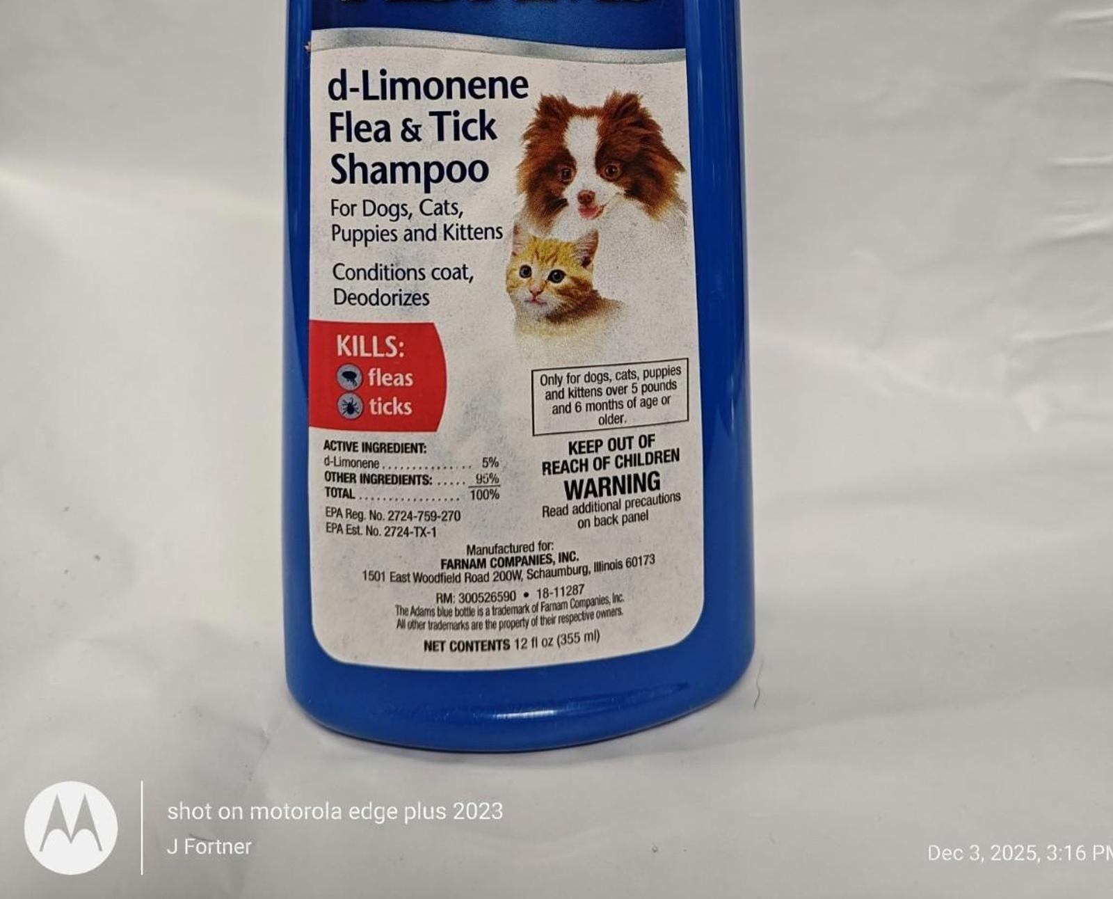 d-Limonene Flea & Tck Shmpoo for Cats & Dogs 12 oz