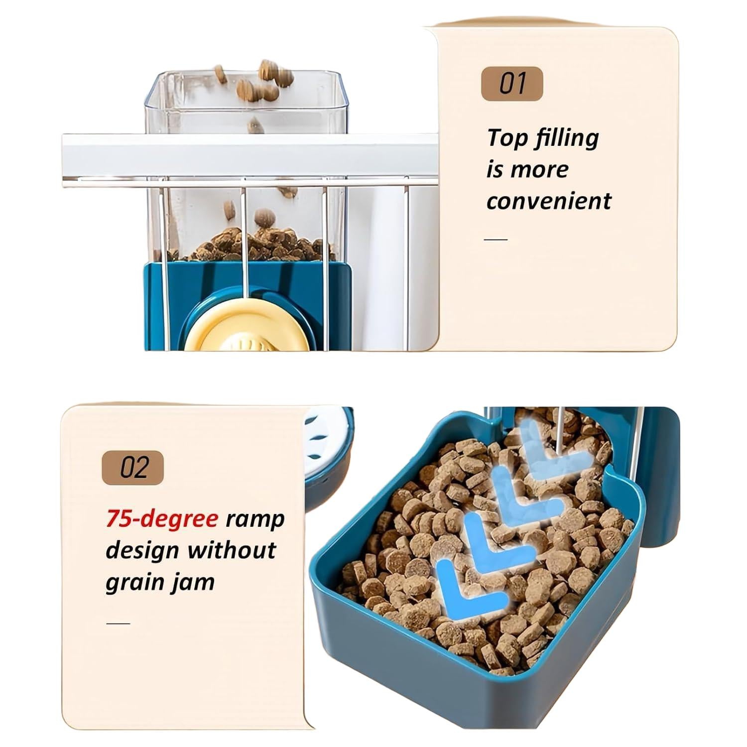 Hanging Automatic Pet Food and Water Dispenser for Cages