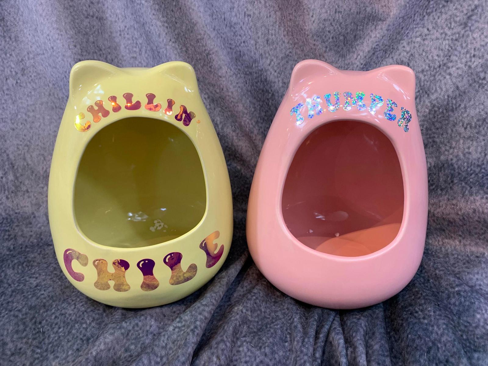 Ceramic Ferret Feeding House  Keep the mess contained ...