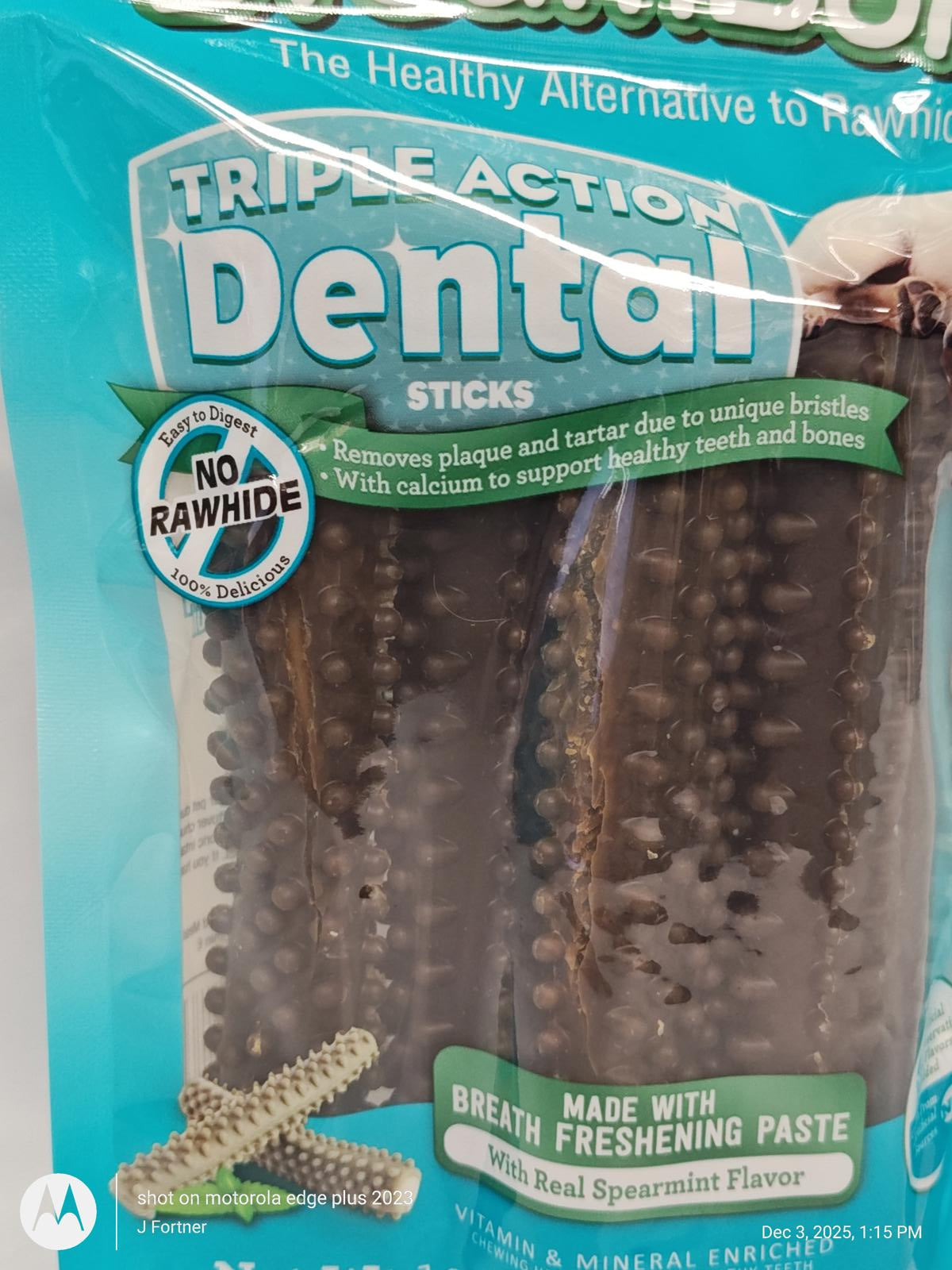 Dental Bone Chews  Triple Action NO RAWHIDE Large 6 count Dream bone