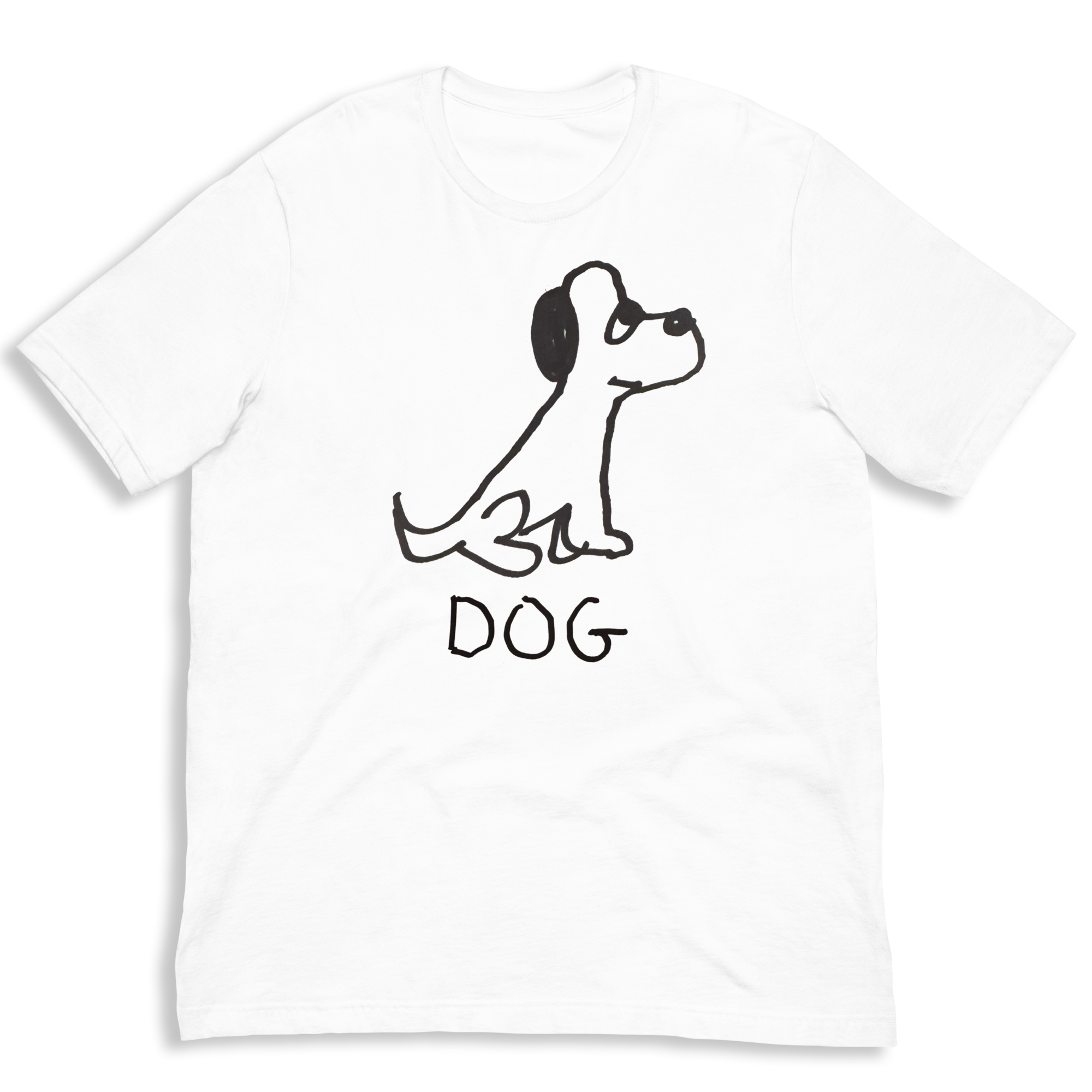 Dog Classic Tee - Hand-Drawn Minimalist Cotton T-Shirt