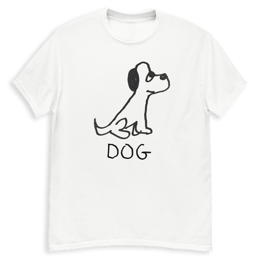 Dog Classic Tee - Hand-Drawn Minimalist Cotton T-Shirt