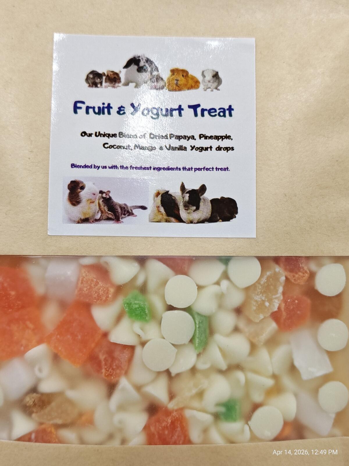 Fruit & Yogurt Blend for Chinchilla, Guinea Pigs, Bunnies, Sugar Gliders, Rats