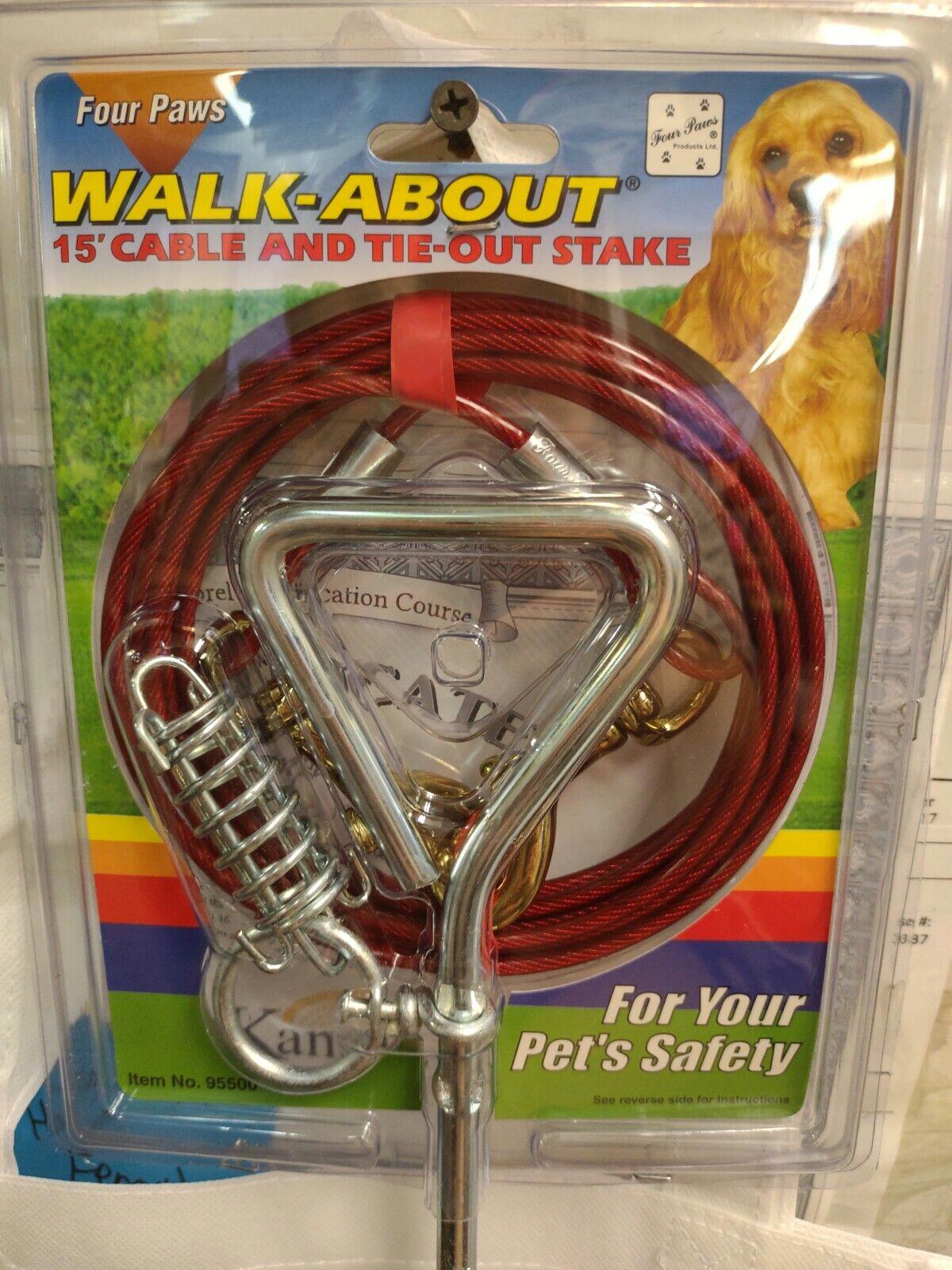 Dog tie out cable With Stake 15'