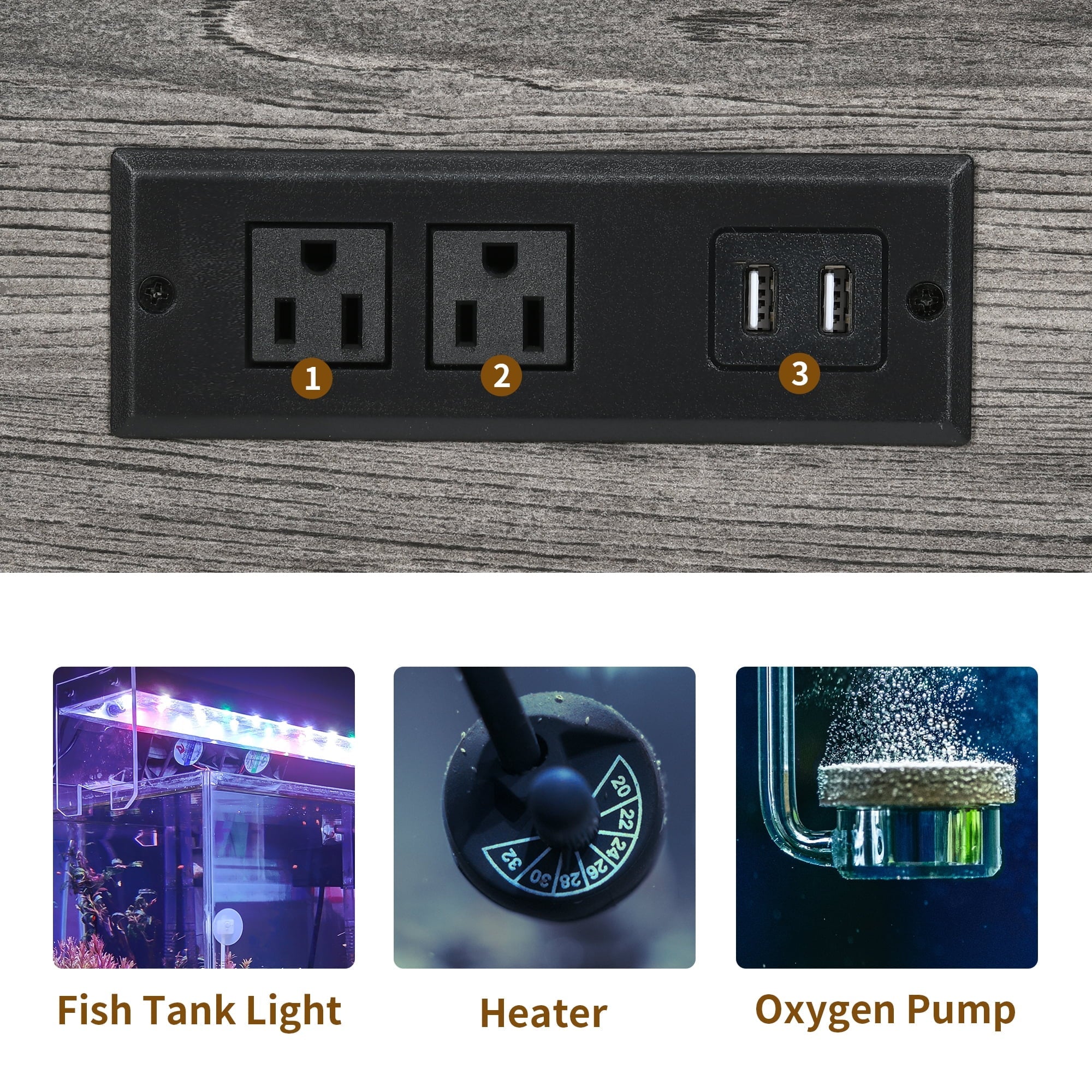 40-50 gallons Fish Tank Stand with Power Outlets