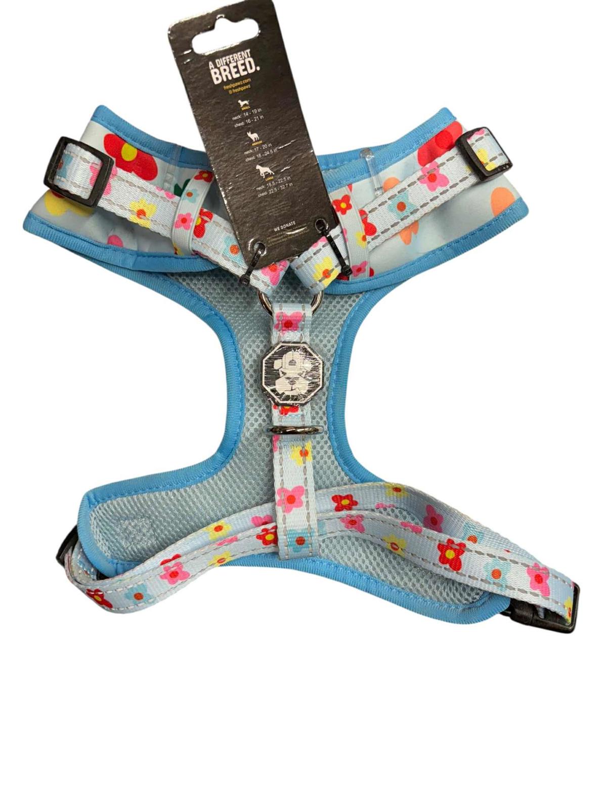 Fresh Paws Fully Adjustable Harness Breathable/Reflective Size EXTRA LARGE Blue