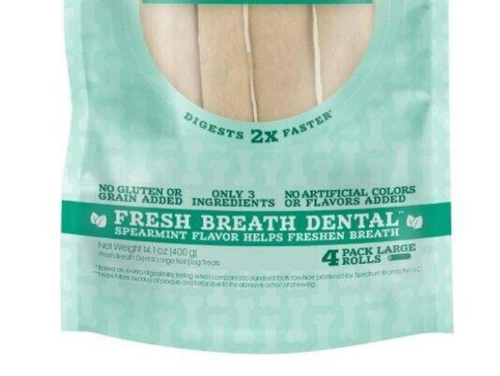 Highly Digestible Rawhide Dental Chews, NO Artificial Colors or Flavors