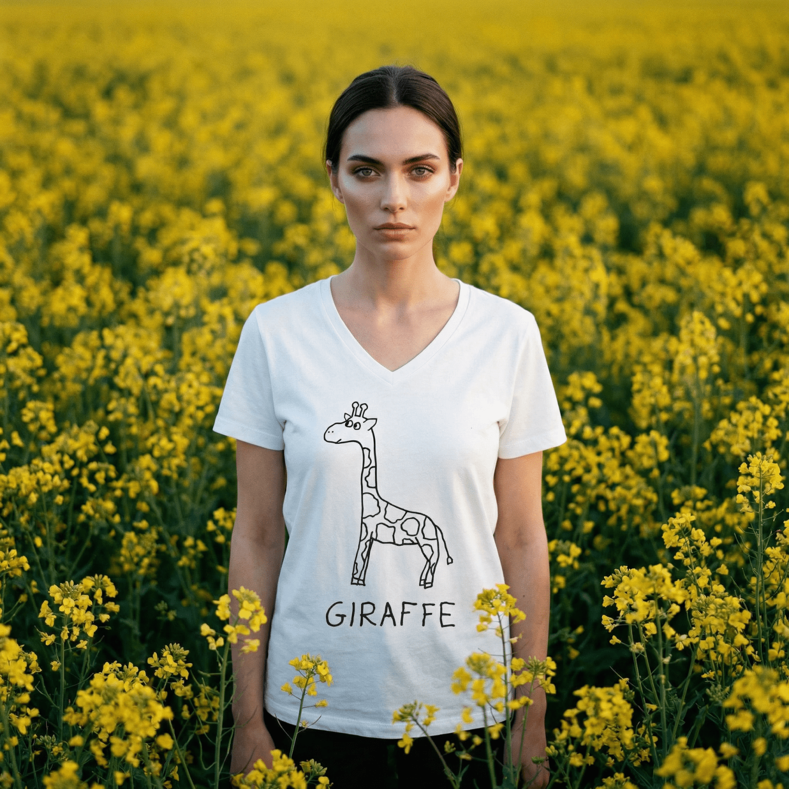 Giraffe - Women's V-Neck Tee
