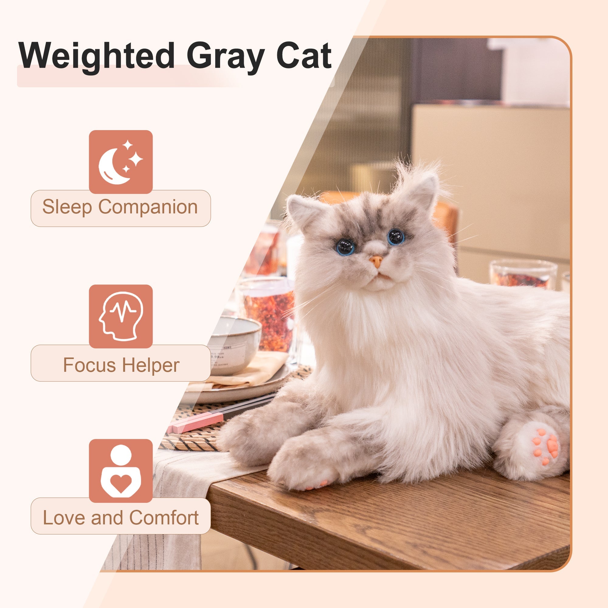 Tracy Weighted 3lbs –Relaxing Cat Toy Comfort Calming Plush