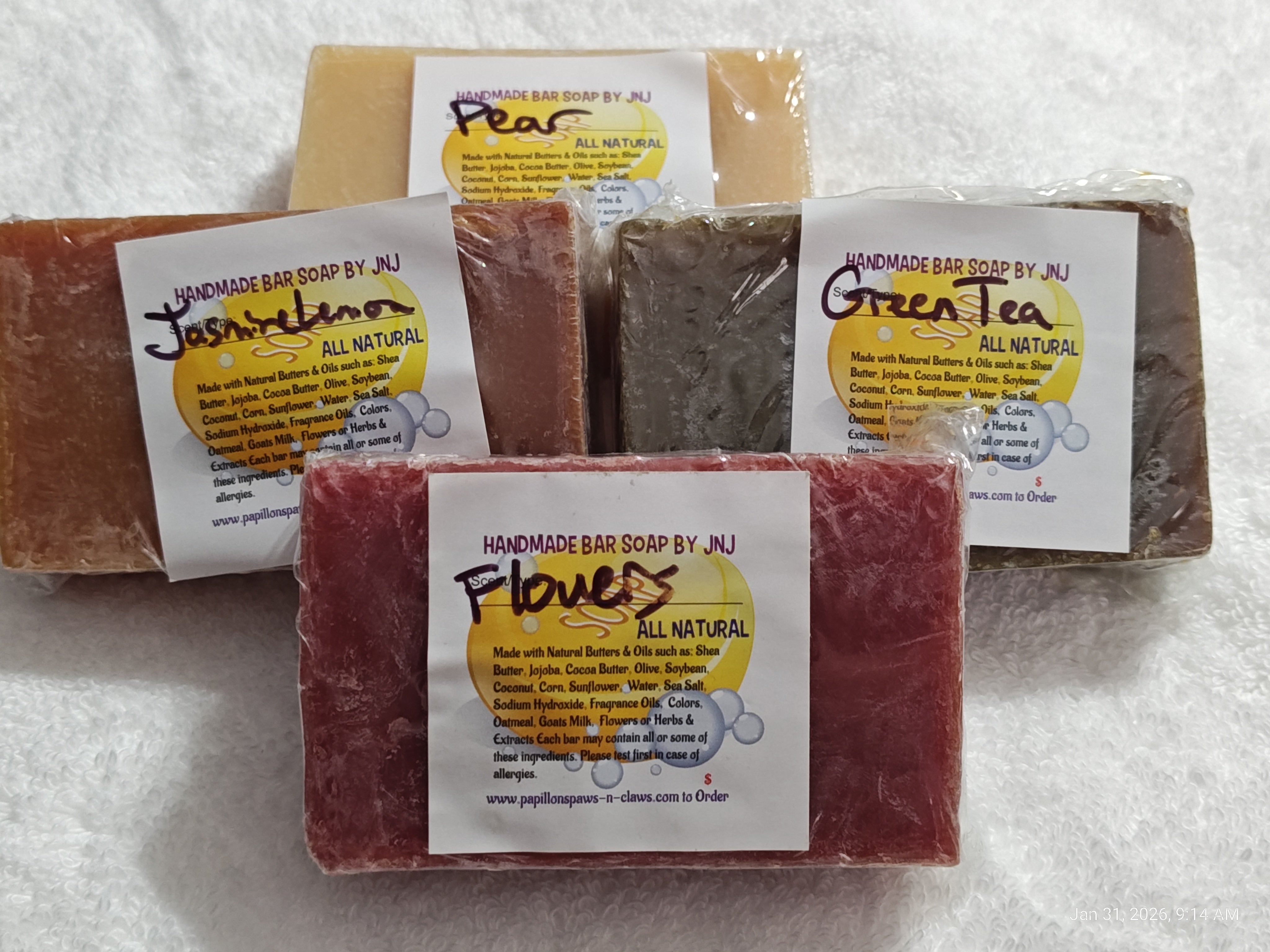 Handmade Soap Bar 4+oz All Natural, High Lather With essential Oils