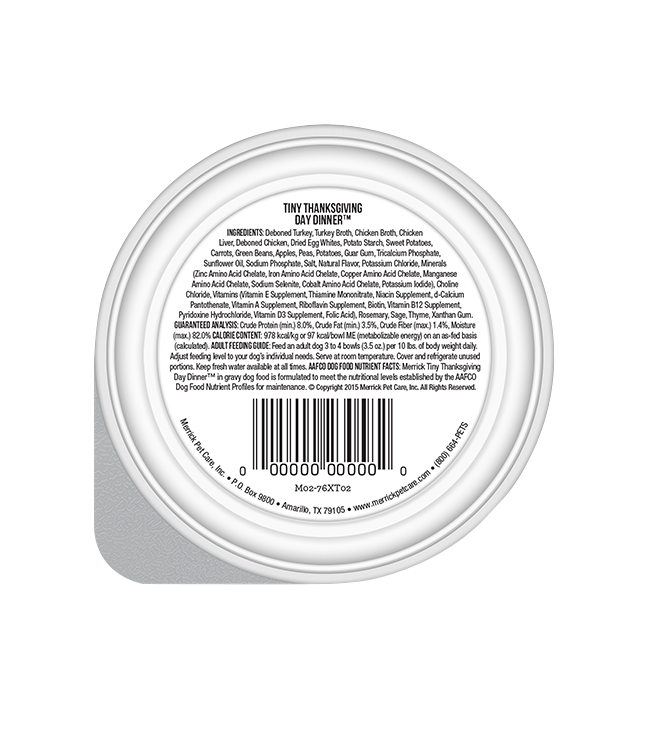 Merrick Lil' Plates Grain Free Tiny Thanksgiving Dinner Wet Dog Food (3.5oz)