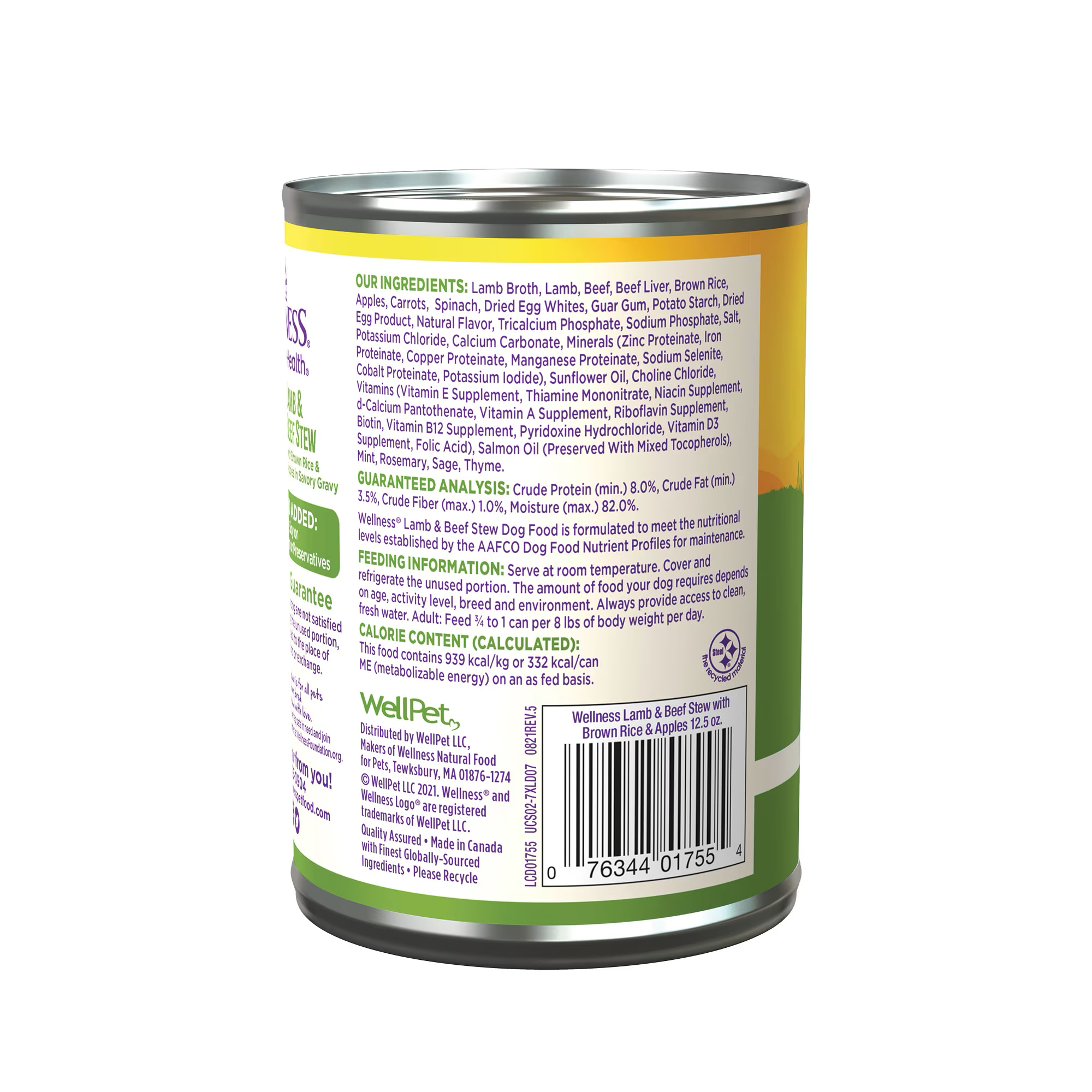 Wellness Adult Lamb and Beef Stew Wet Dog Food (12.5oz)