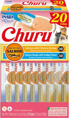 Inaba Churu Salmon/Chicken/Scallop Cat Assortment 20/.5oz