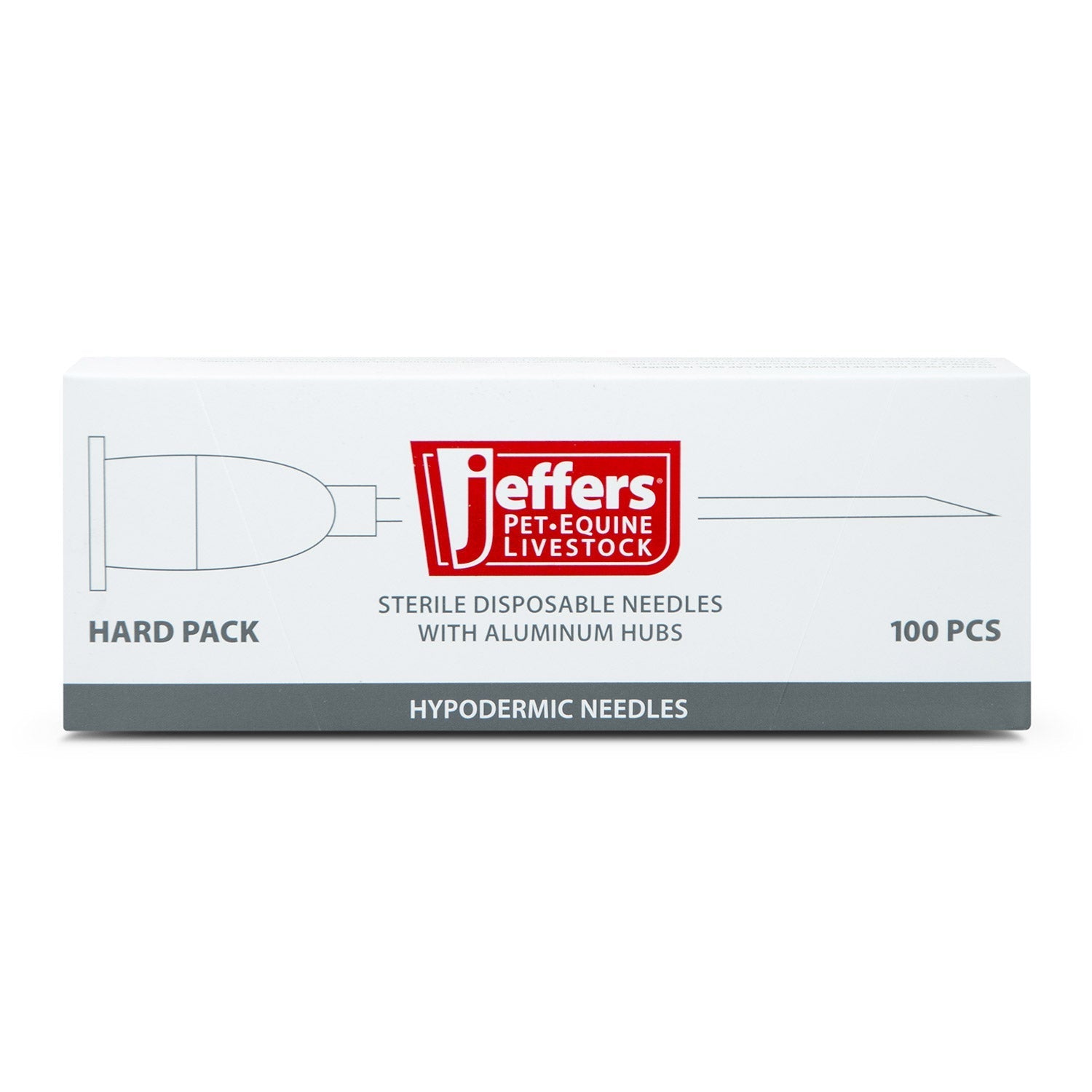 Jeffers Aluminum Hub Needles, Box of 100
