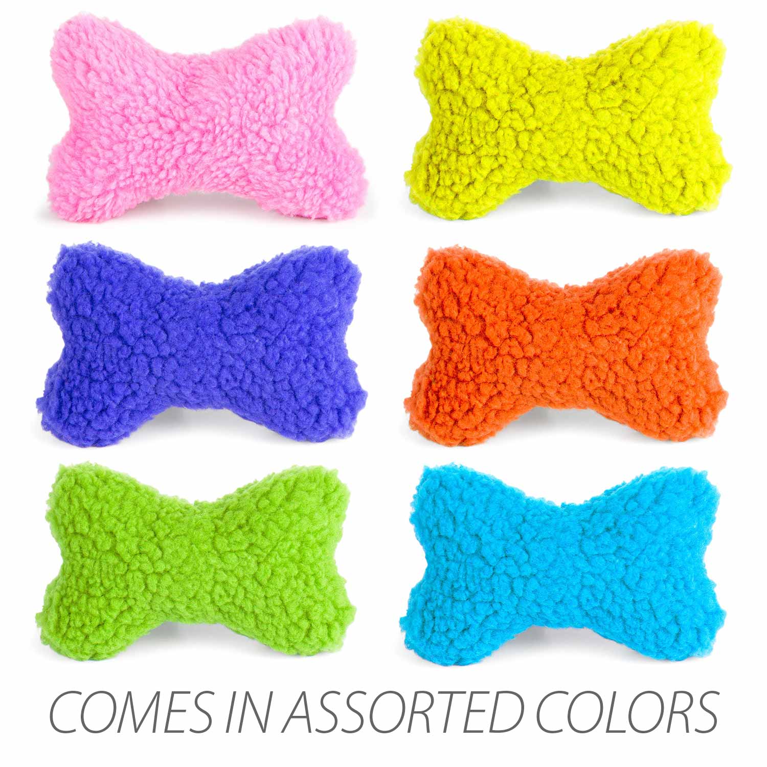 Jeffers Fuzzy Shapes Dog Toys with Squeakers, Assorted Colors