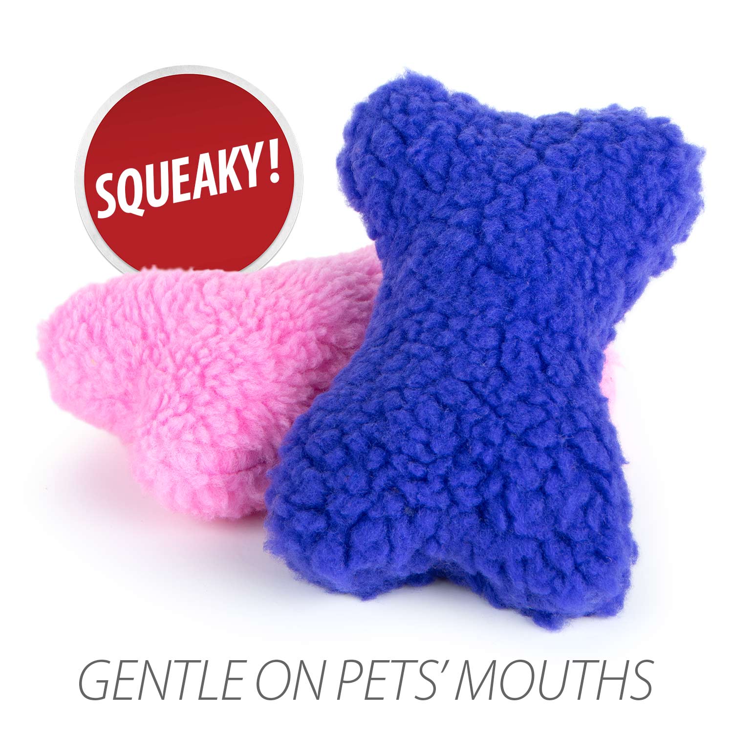 Jeffers Fuzzy Shapes Dog Toys with Squeakers, Assorted Colors