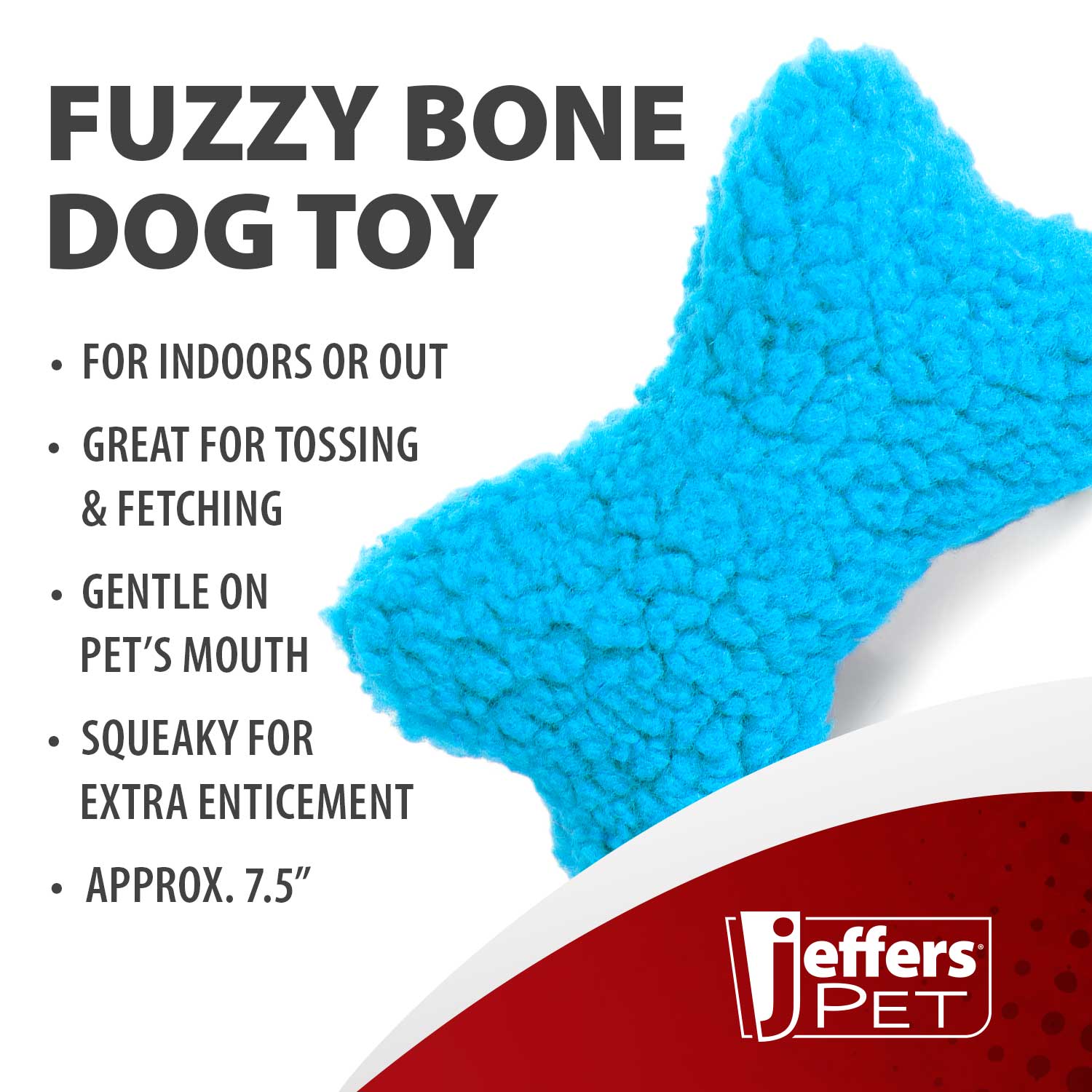 Jeffers Fuzzy Shapes Dog Toys with Squeakers, Assorted Colors