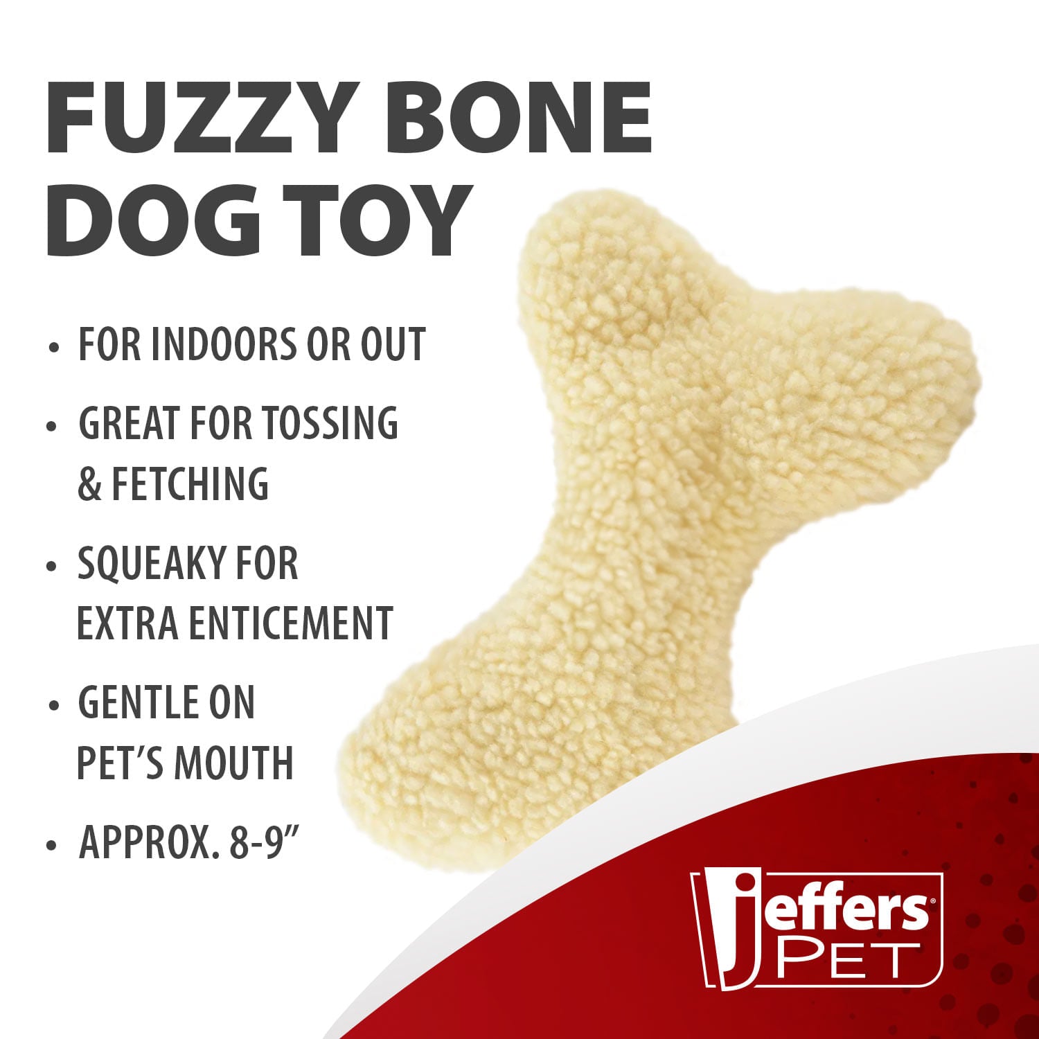 Jeffers Fuzzy Shapes Squeaker Dog Toys, Natural Color, Star/Man/Bone