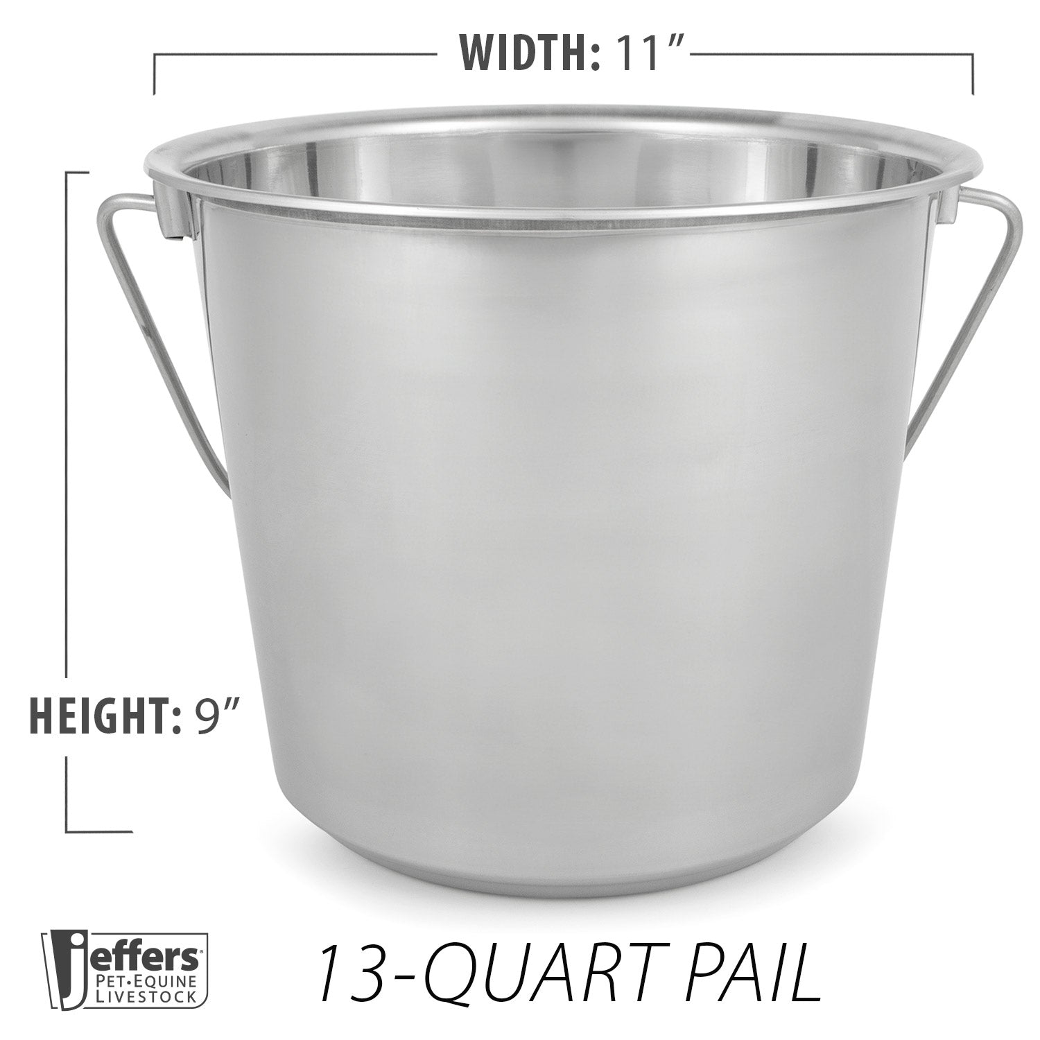 Jeffers Multi-Purpose Stainless Steel Pails with Handle