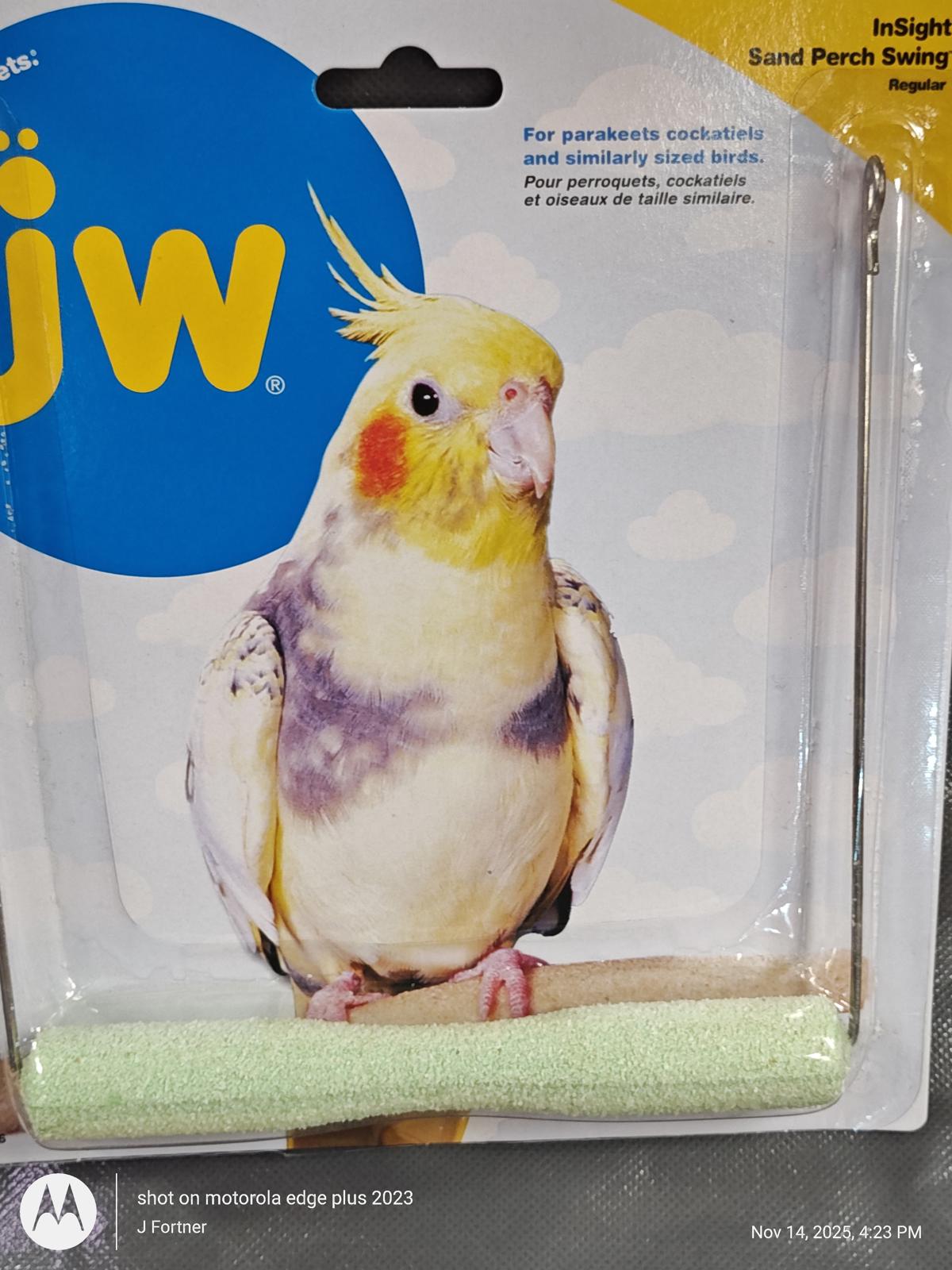 Sand Perch Swing Bird Toy, Medium, Assorted colors, JW Pet Company Insight
