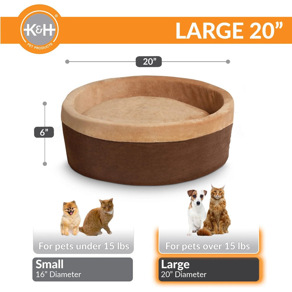 K&H Pet Products Thermo-Kitty Bed Indoor Heated Cat Bed – Safe, Energy Efficient & Washable