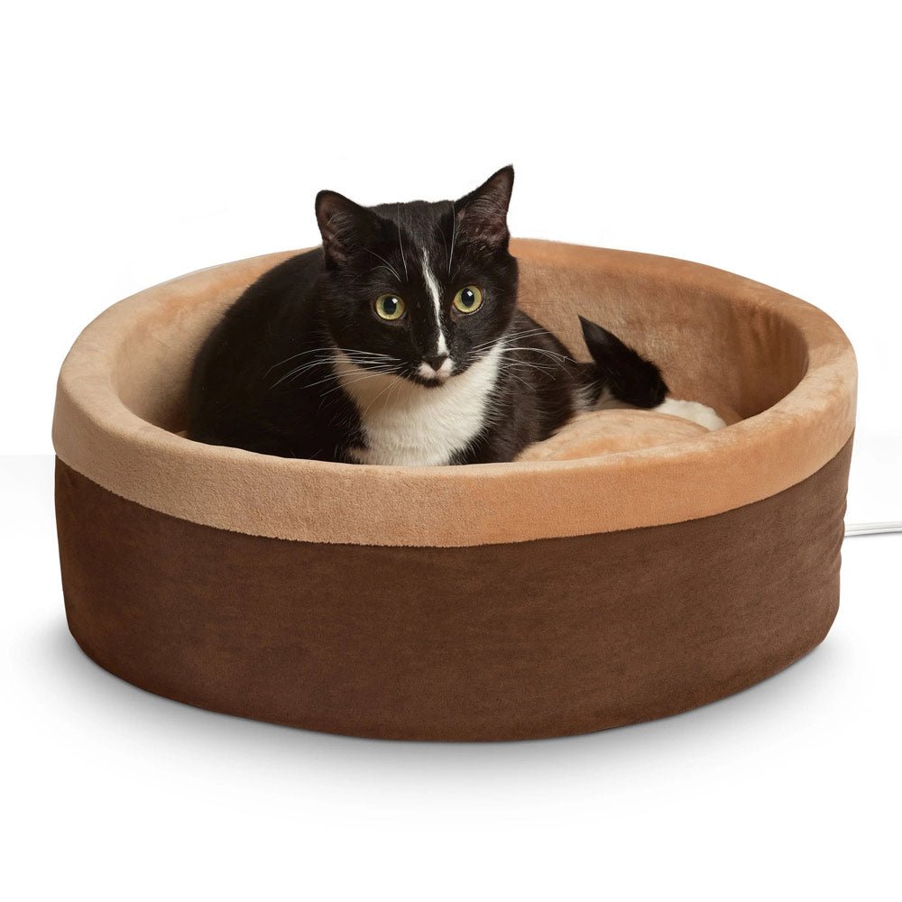 K&H Pet Products Thermo-Kitty Bed Indoor Heated Cat Bed – Safe, Energy Efficient & Washable